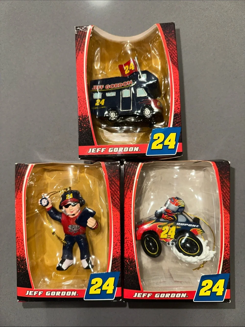 Jeff Gordon #24 Nascar Collectable ornaments 3 pack